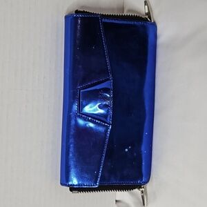 ALEXANDER WANG QUILLON LONG WALLET IN METALLIC BLUE ( RARE )